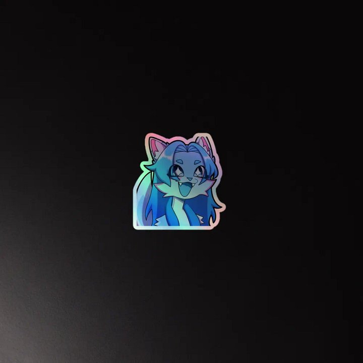 Wolfy Excited Holo Sticker product image (4)