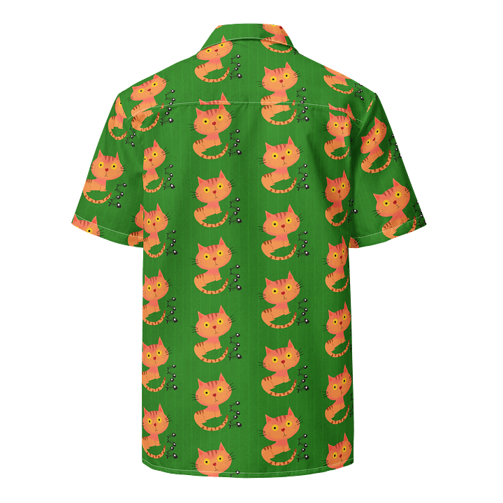 Feasting Ginger Kitty Button-Down Hawaiian Shirt - Spring Green product image (2)