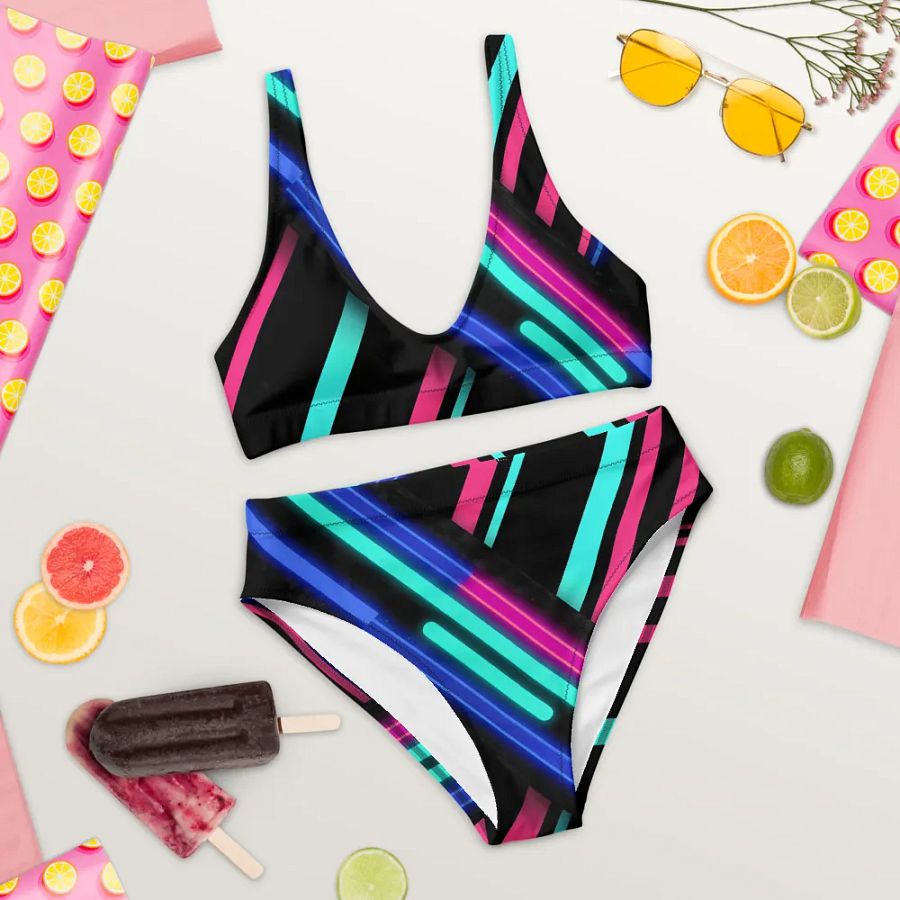 Neon Nightscape Stripe Bikini product image (10)