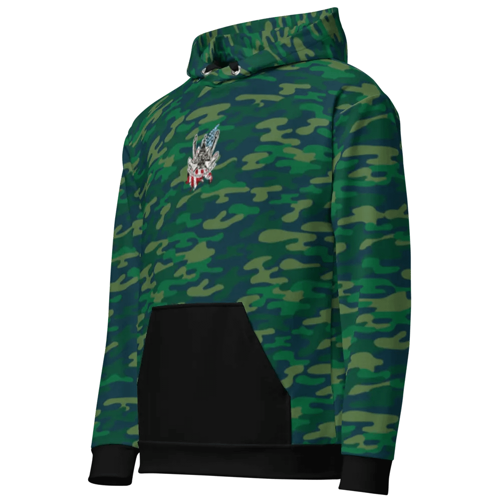 Teal Camouflage Chain Athena Tug & CE Flage Hoodie product image (12)