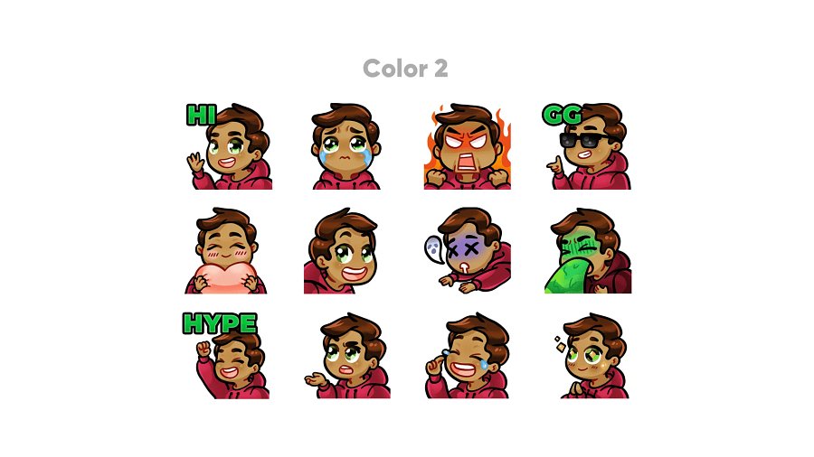 Chibi Boy Emotes 12-Pack product image (3)