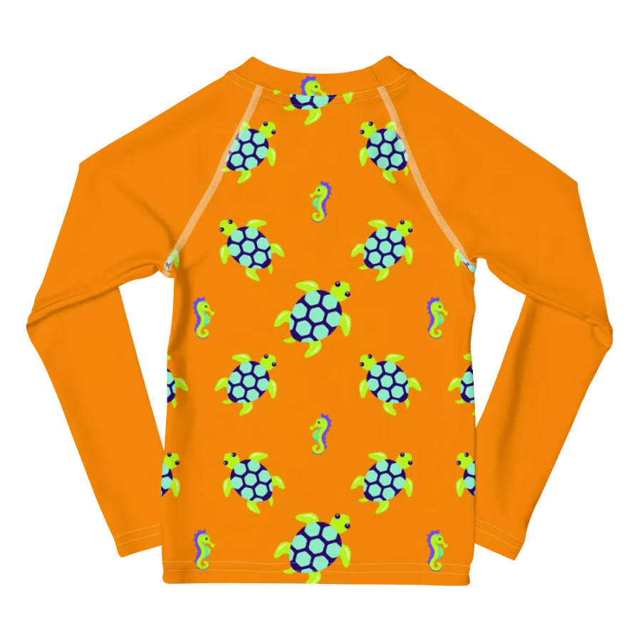 Neon Turtle Paradise Kids Rash Guard product image (4)