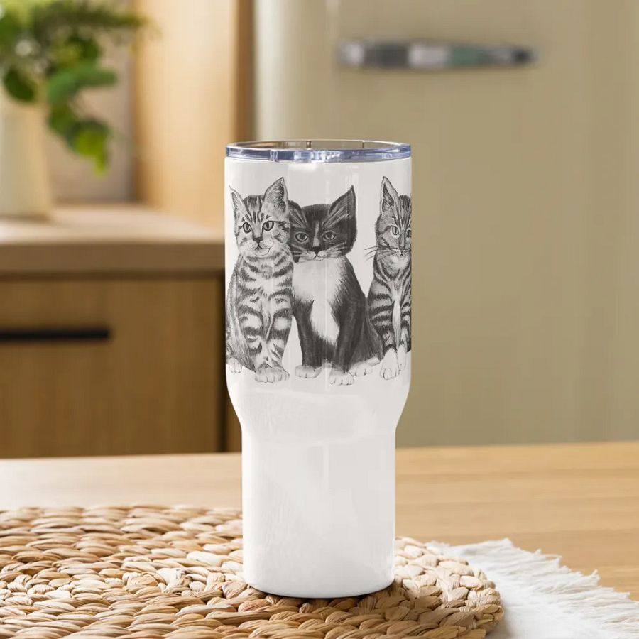 Kittens Drawing Travel Cup product image (9)