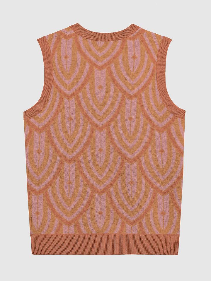 Art Deco Rust Orange Knitted Vest product image (2)