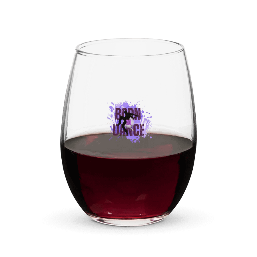 Born to Dance His Silhouette Tiny Print Reverie Stemless Wine Glass product image (3)