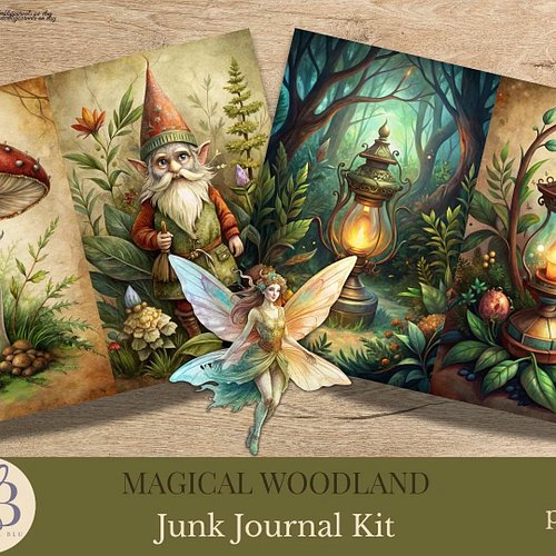 New Journal kit. MAGICAL WOODLAND. https://lavenderblujournals.etsy.com/listing/4356455973
#journalkit #junkjournal #papercra...