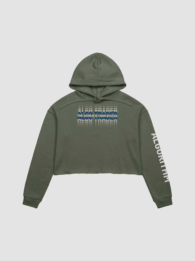 World is your oyster Crop Hoodie white product image (2)