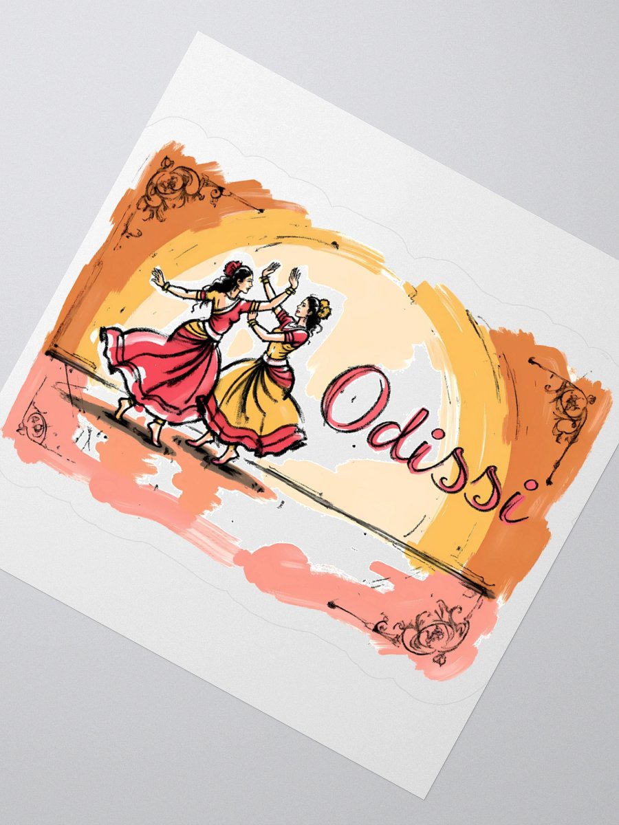 Graceful Odissi Dancers | Duo Performance Art Print Sticker product image (5)