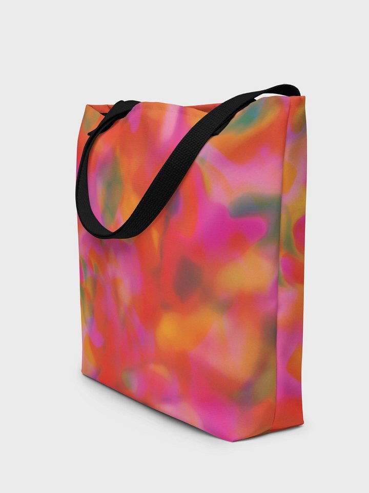 Large Tote Bag "Trendy Vibrant Pink Orange Tie Dye" product image (2)