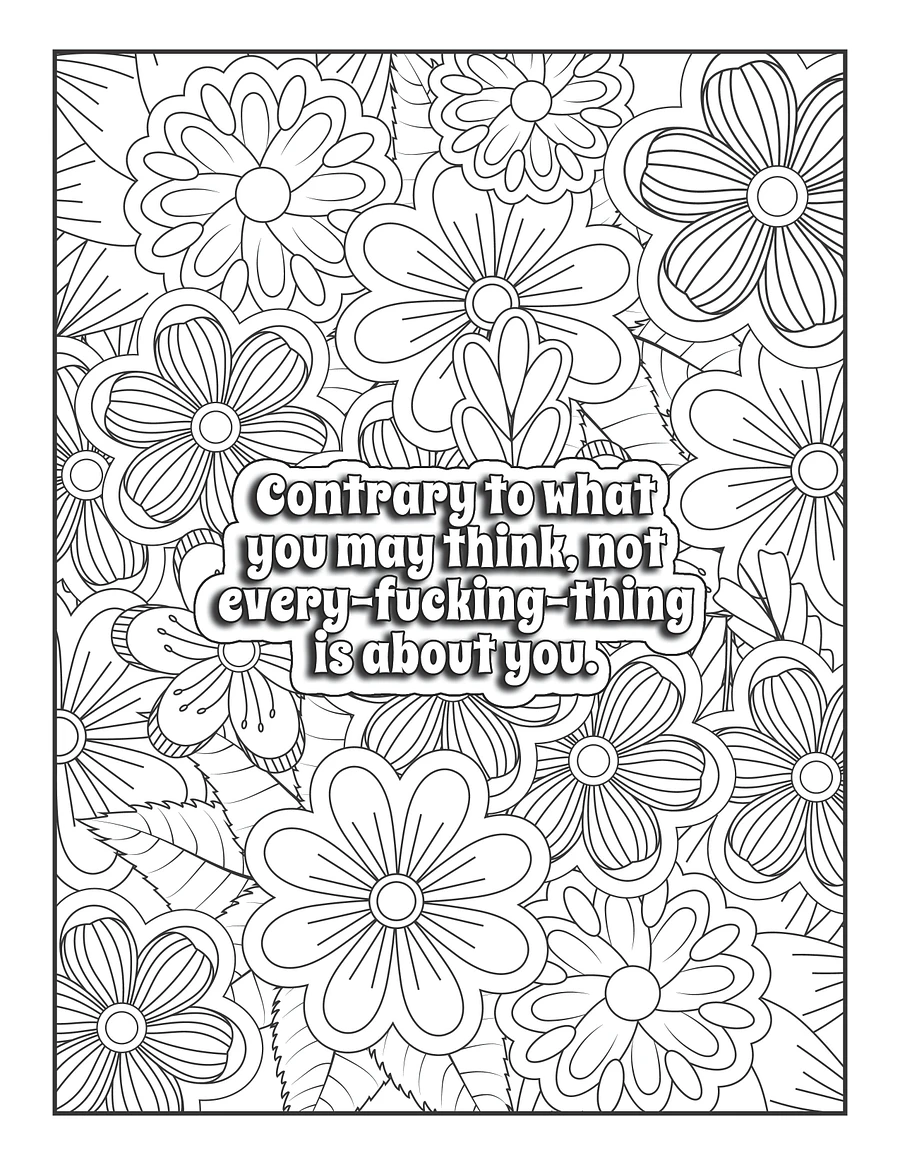 Art & Inappropriate Thoughts Swear Word Coloring Book for Adults | Printable | Cuss Words | Sweary Phrases | Curse Words |Random Thoughts product image (2)