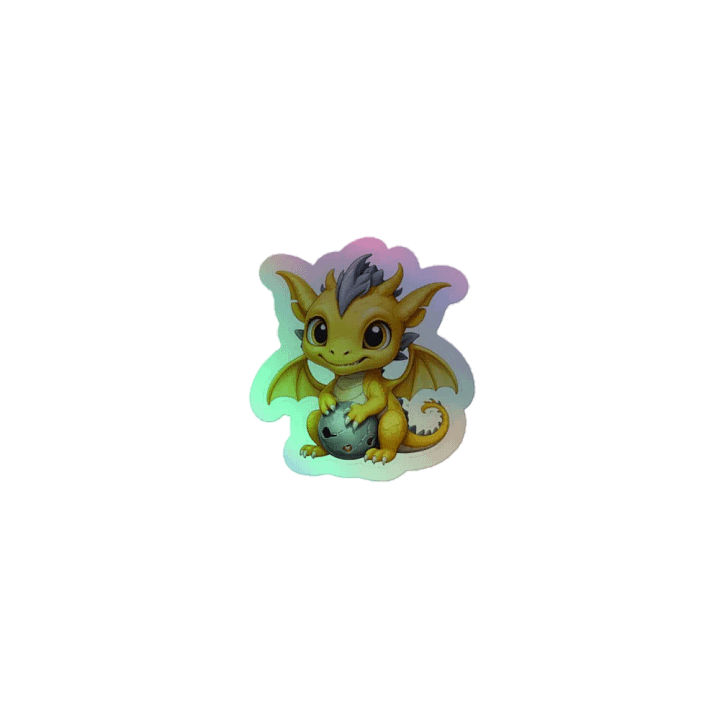 Cute Baby Yellow Dragon V.1 Holo Sticker product image (1)