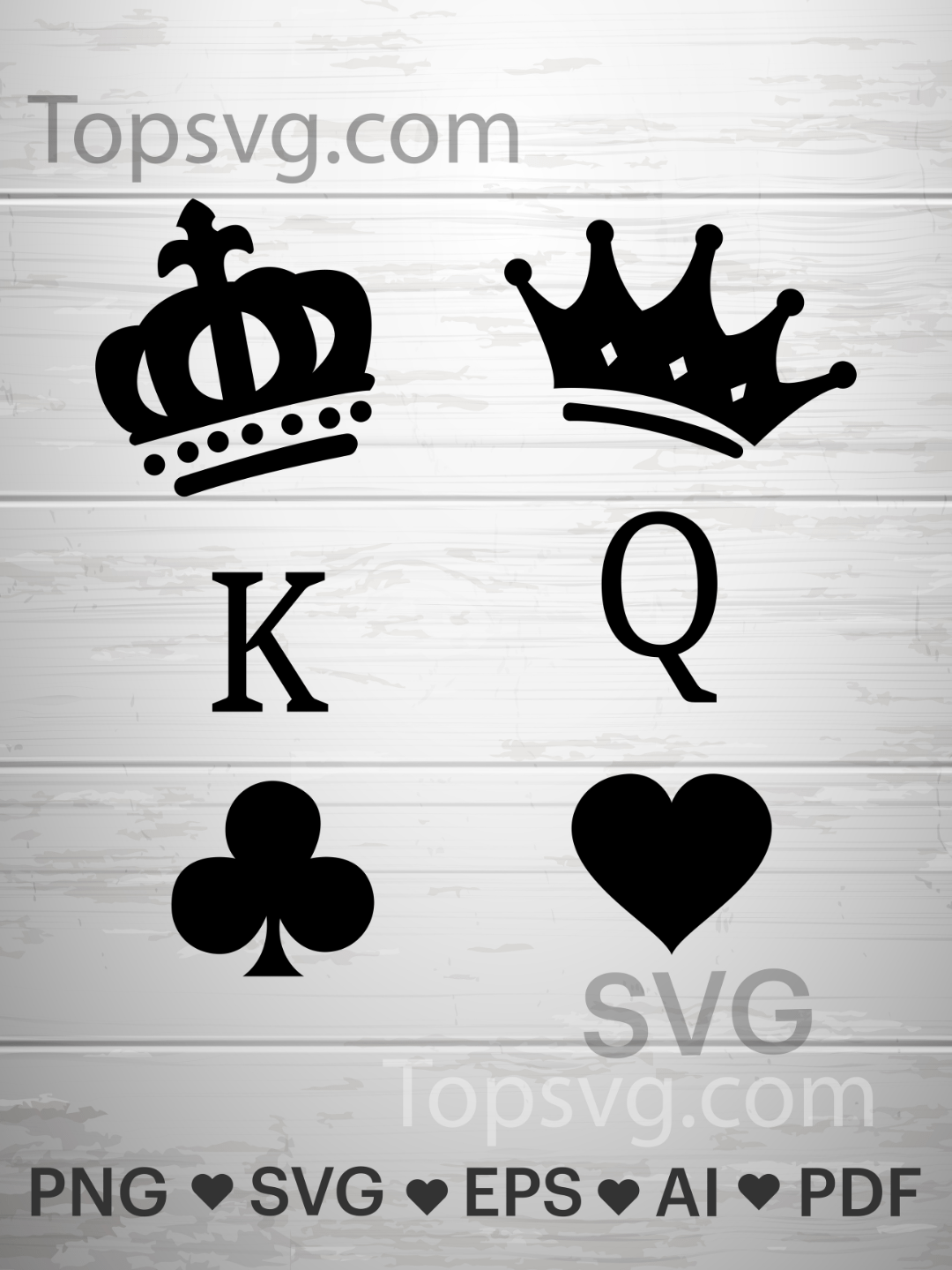 King and Queen SVG, his queen her king svg, Vector, Crown Svg, k and q, poker, Silhouette, Cricut Cutting File. product image (1)