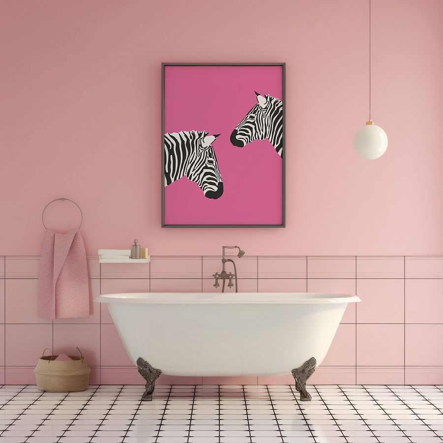 Zebras on Pink Preppy y2k Art Print product image (22)