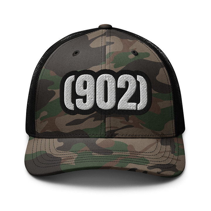 Bold Camo 902 Trucker Hat AREA CODE product image (1)