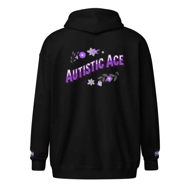 Floral Autistic Ace Infinity Pride Hoodie (Zip, Front + Back Design) product image (2)