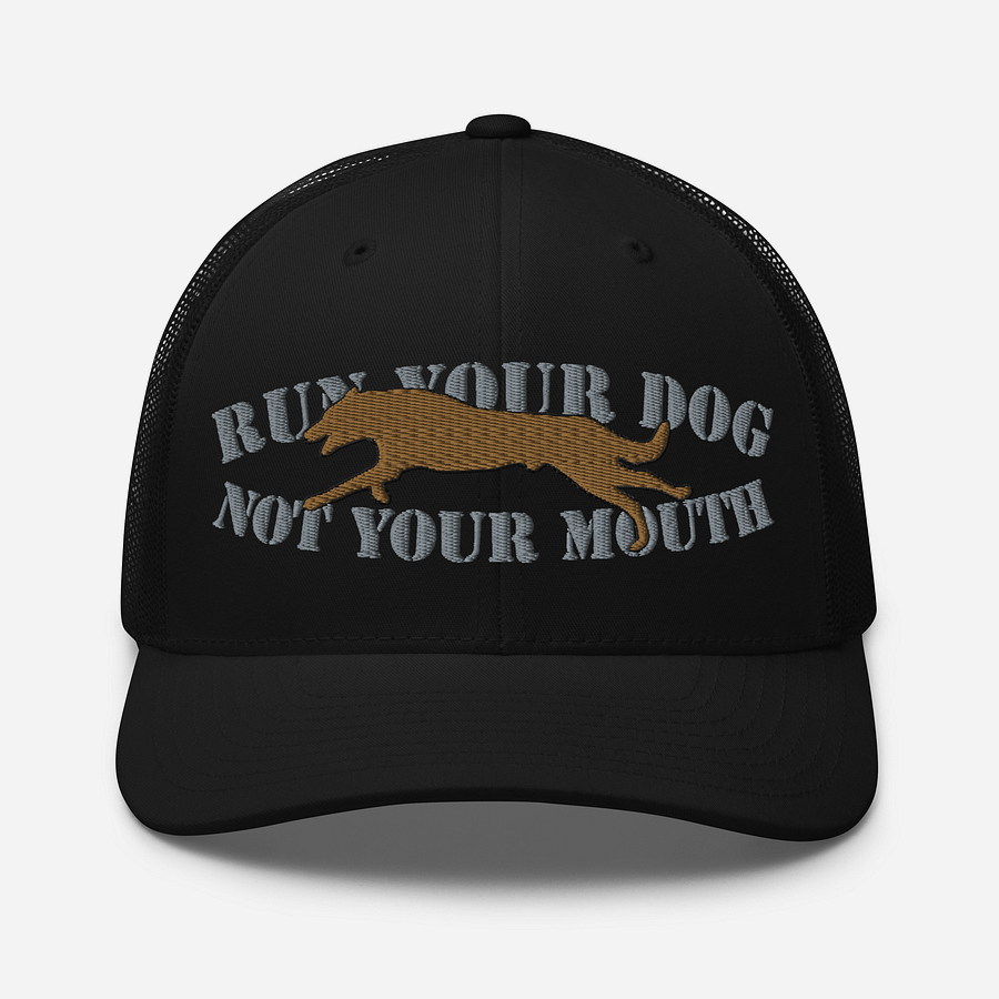 Run Your Dog, Not Your Mouth Retro Trucker Hat - Adult Unisex product image (3)