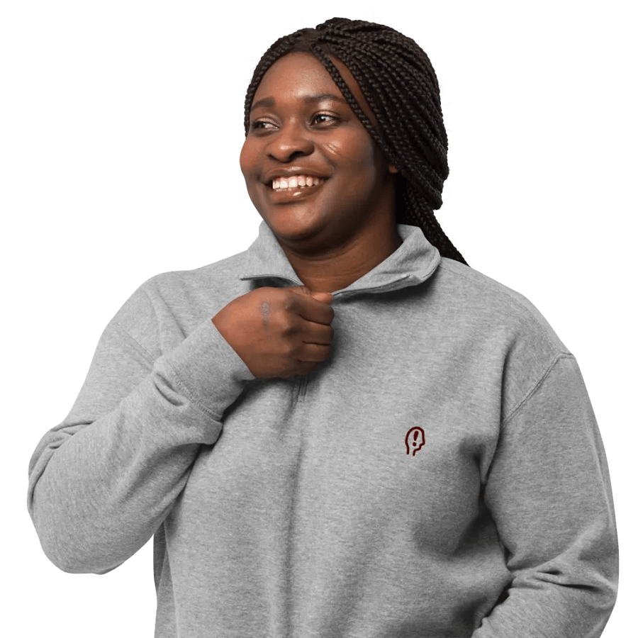 EXCLAIMING MENTALLY (burgundy) embroidered quarter zip product image (8)