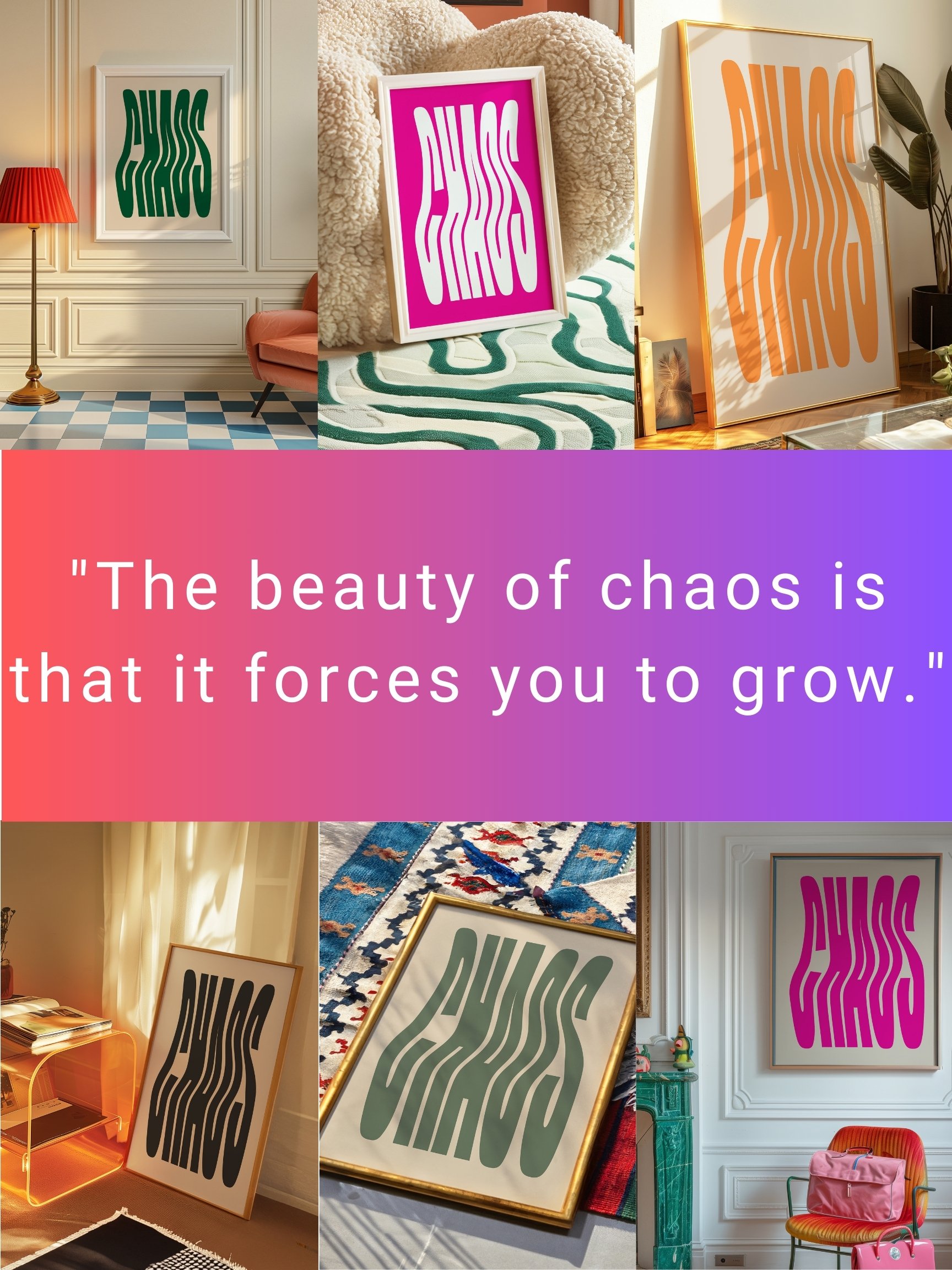 CHAOS Poster Wavy Print Large Printable Aesthetic Room Decor product image (5)