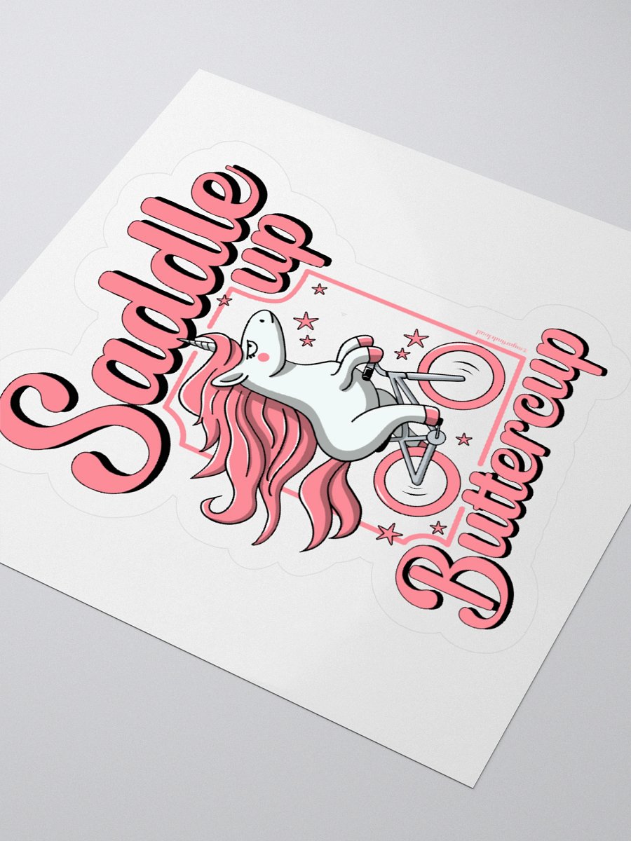 Cute Saddle Up Buttercup Unicorn Sticker – Funny Cycling Vinyl Sticker for Laptops, Water Bottles & Notebooks product image (3)