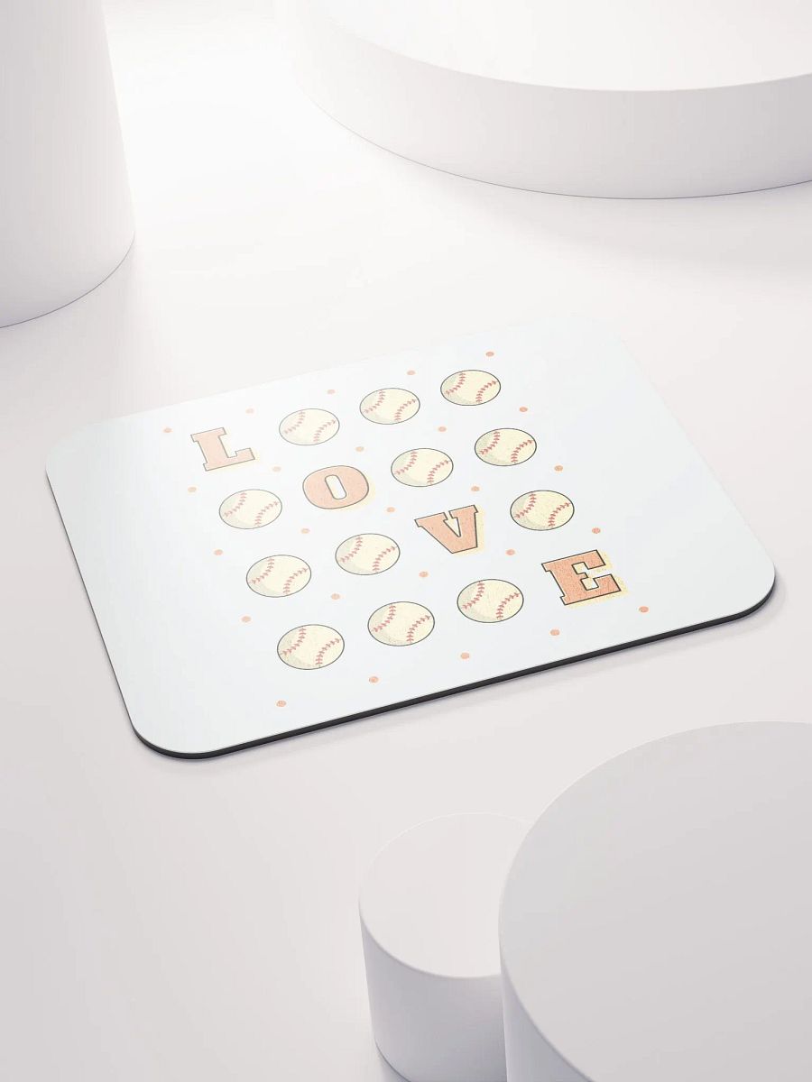 Love Baseball Square Grid Mouse Pad product image (4)