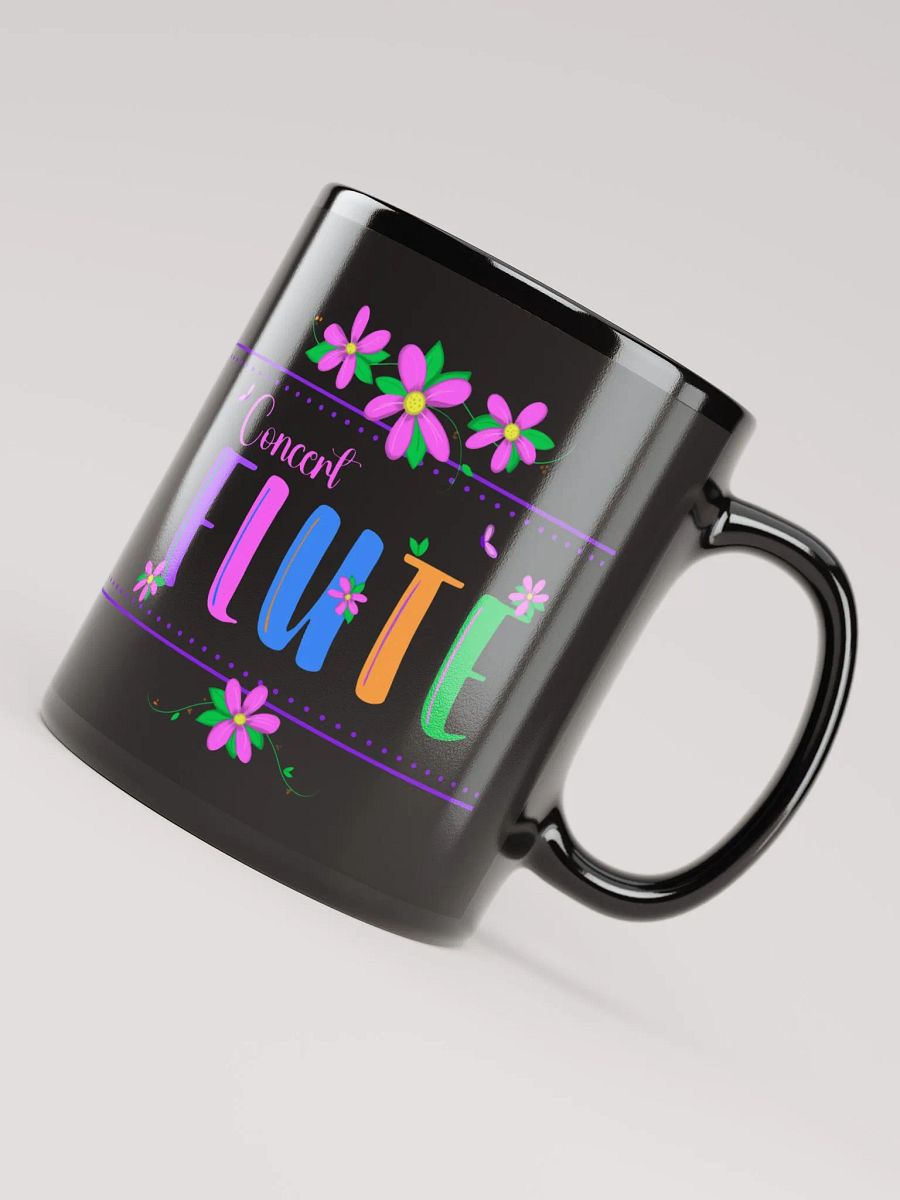 Floral Flutes Black Glossy Mug - Concert Flute product image (4)