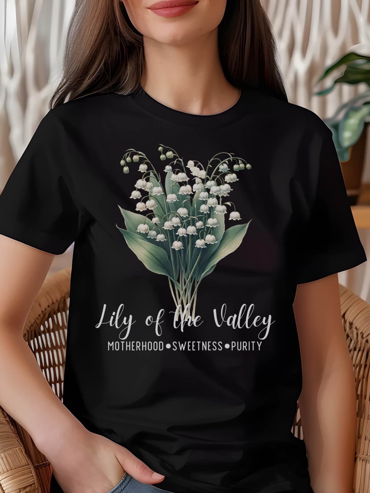 Lily of the Valley Birth Month Flower Tee For May: Reflecting Sweetness, Purity, Motherhood: Perfect Gift for Her product image (1)