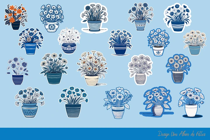 Flowers in a Pot : 40 Transparent PNG Stickers product image (2)