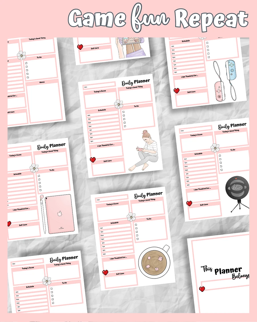Pink Printable Planner - Gamer Themed product image (6)
