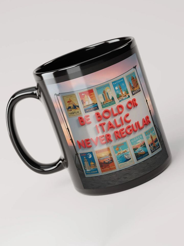 Vintage Travel Poster Black Glossy Mug product image (2)