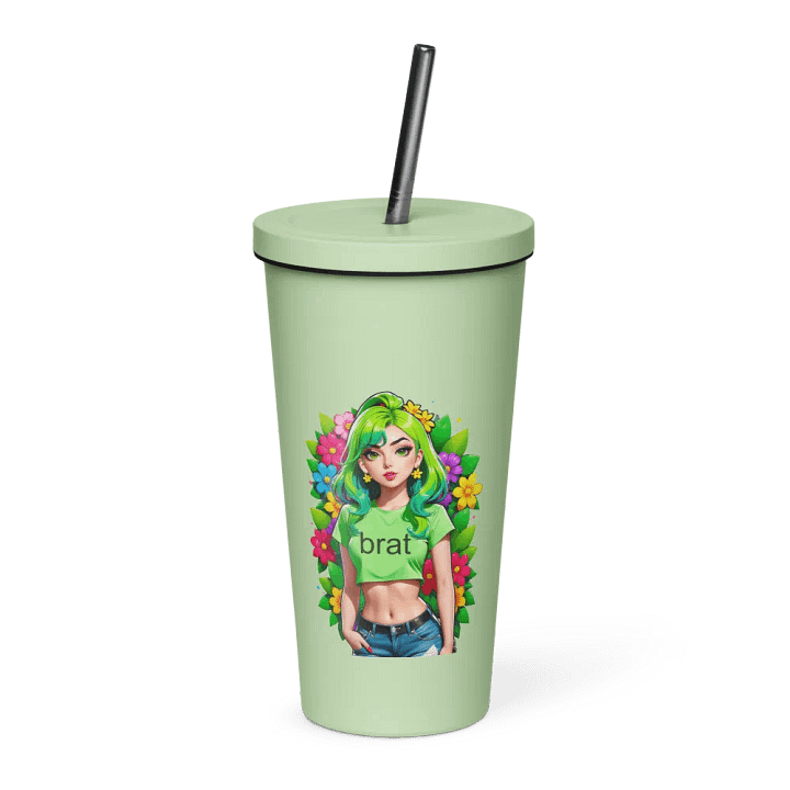Brat 20 oz Tumbler Cup - Mint - Insulated Tumbler with a Straw v2 product image (1)