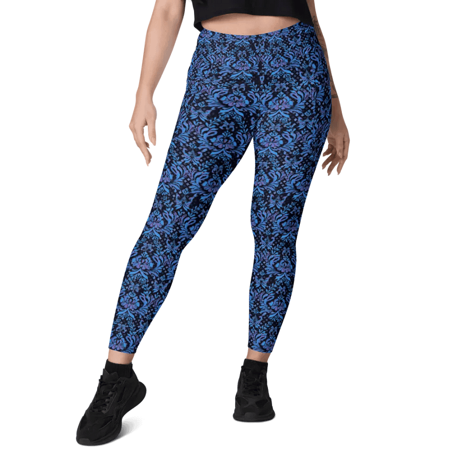 Navy All-Over Print Leggings with Pockets product image (8)