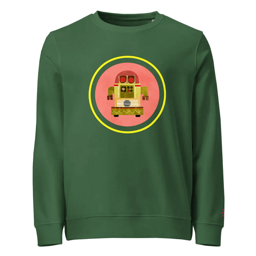 Roller-Egg the Robot - Organic Sweatshirt in Pink and Lime product image (1)
