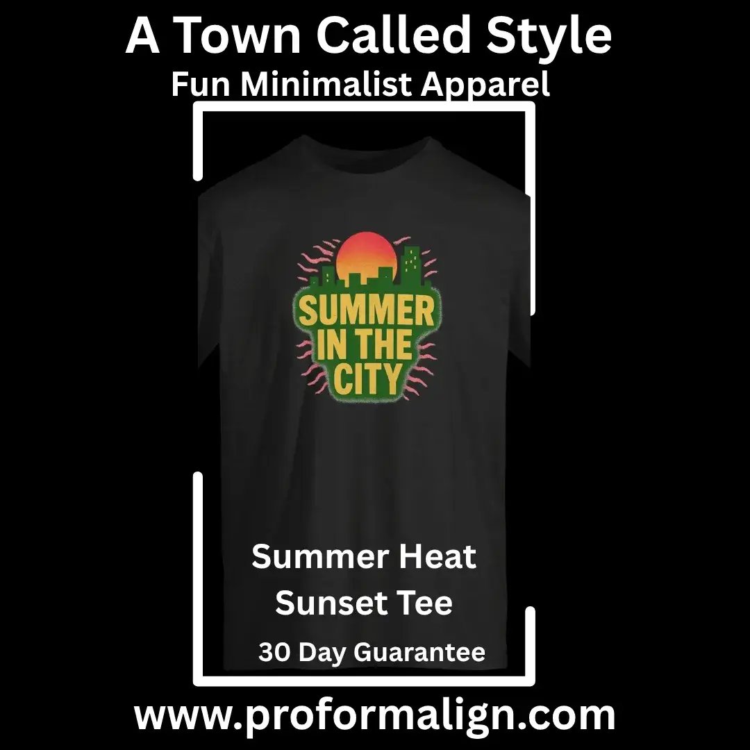 'Summer in the City' Heatwave Tee Design. 30-Day Trial and Promotion Available. Style Town USA.  