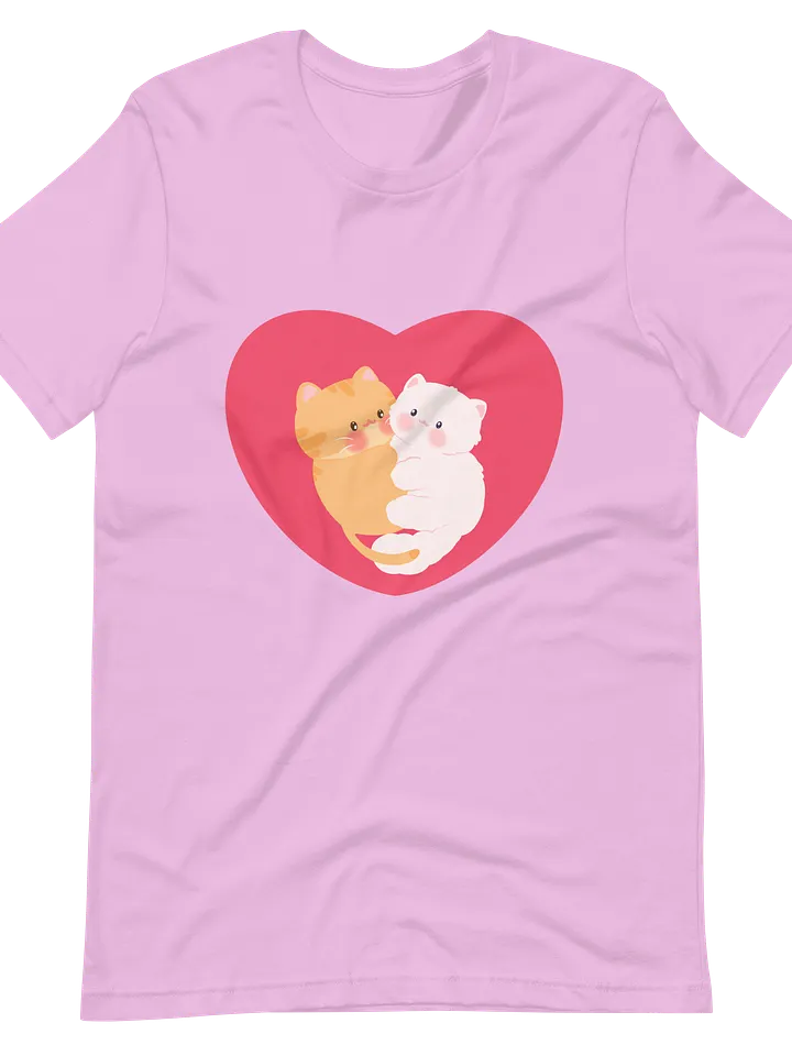 Heart Cats Duo Soft Cotton Unisex T-shirt product image (1)
