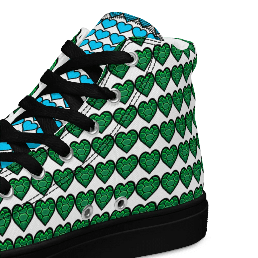 Ninja Teal Heart Women's High Top Canvas Shoes product image (5)