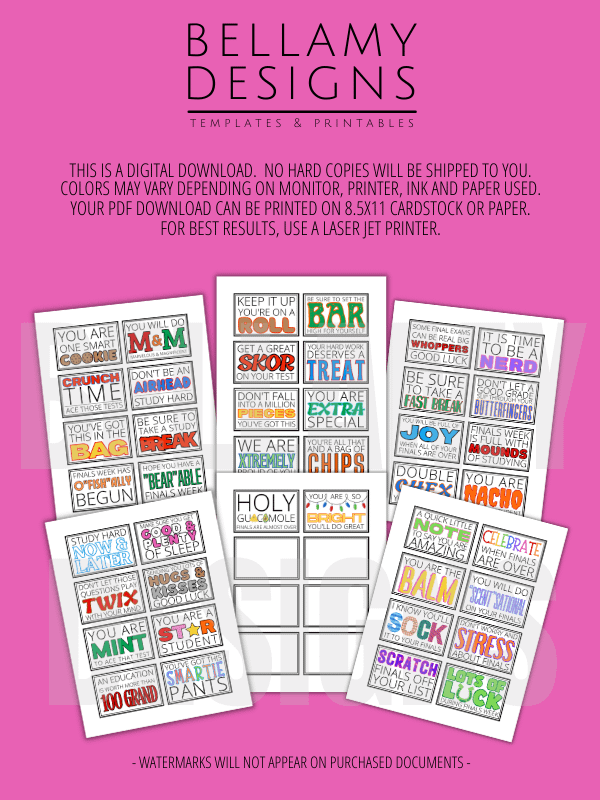 Finals Week Care Package Gift Tags - Middle School, High School & College product image (8)