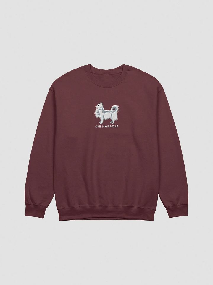 Chi Happens Sweatshirt (Embroidered) of a Longhaired Chihuahua(White) product image (7)