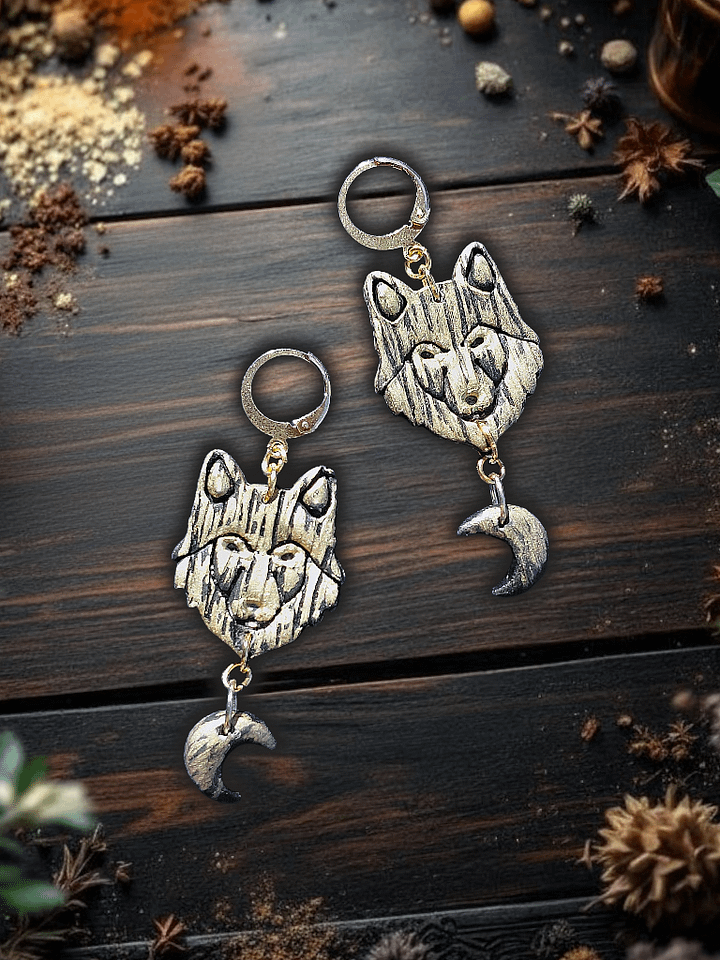 Wolf Wood Earrings product image (1)