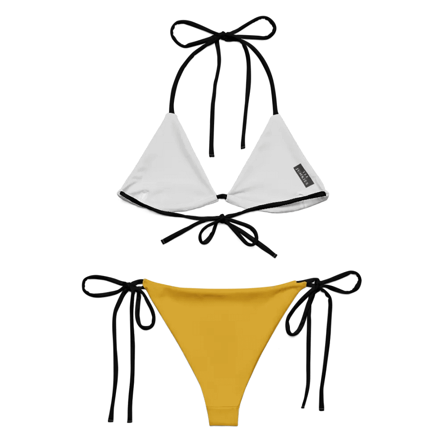 Colorful Leopard Print Low Rise Cheeky String Bikini With Yellow Bottoms product image (9)