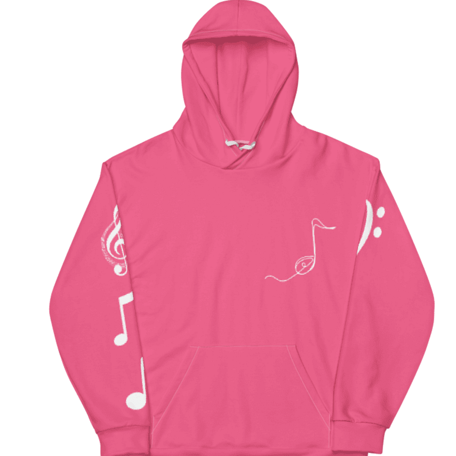 Band Geeks Rule Bass Clef Hoodie | Pink product image (4)