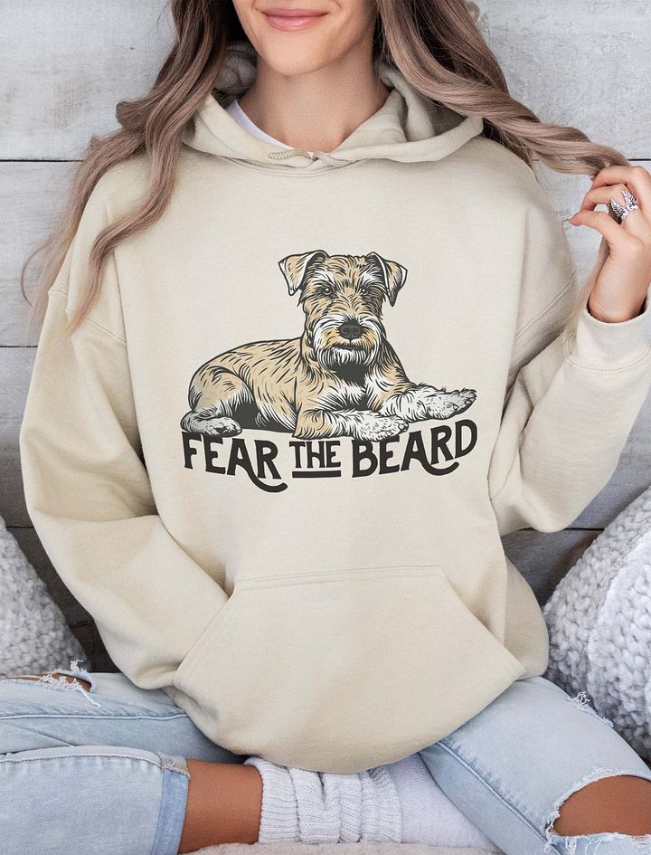 Fear the Beard Hooded Sweatshirt of a Schnauzer(Wheaten) | Funny Hoodie for Bearded Dog Paw-rents product image (18)