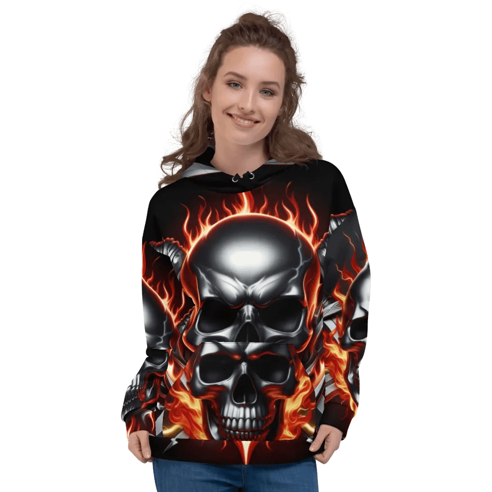 All-Over Printed Clothing - Unisex Skull Hoodie #27 product image (3)