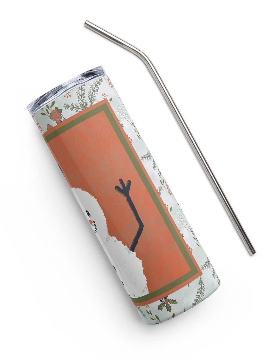 “Snowman Hello” 20-Ounce Stainless Steel Tumbler with Straw product image (5)