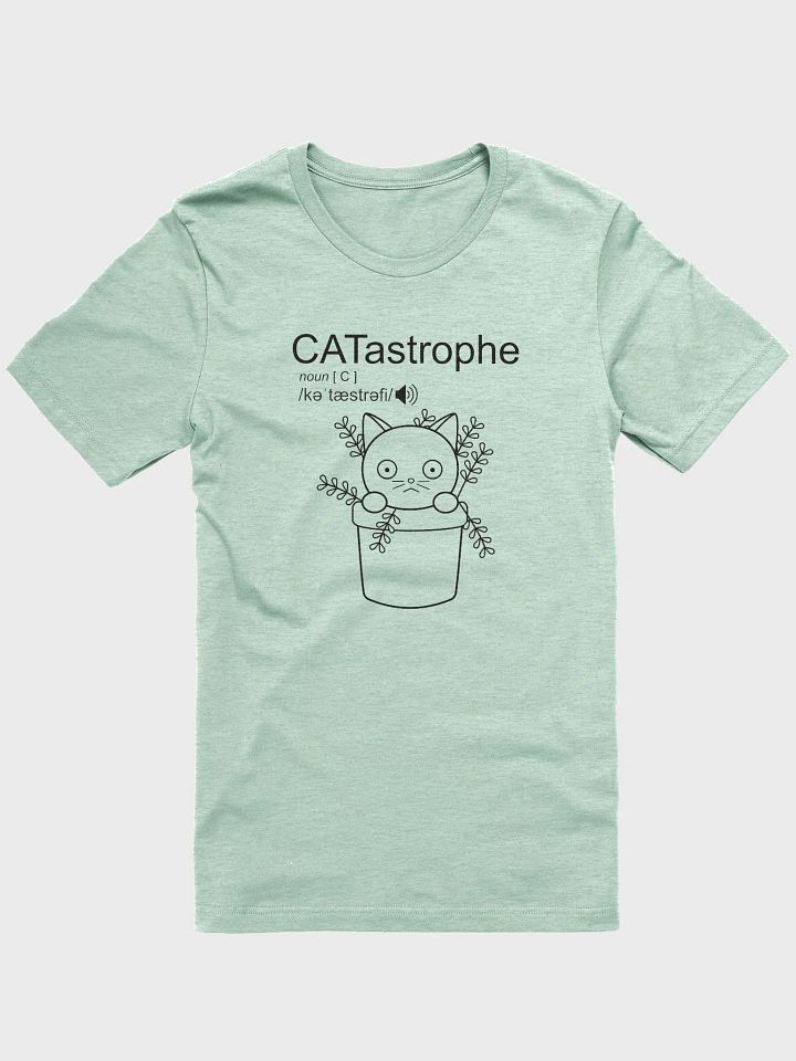 CATastrophe Unisex Tee, Cat in Plant Pot, Black Print product image (1)