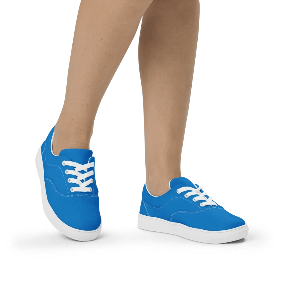 Muse Coquette Lace-Up Canvas Shoes (Blueberry ice cream) product image (10)