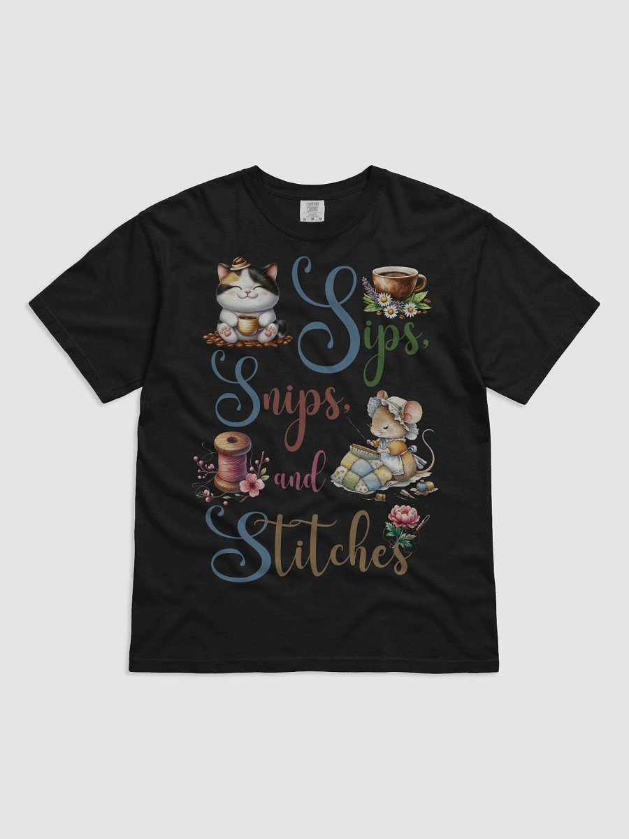 Sips Snips and Stitches Cat Lover T-Shirt product image (1)
