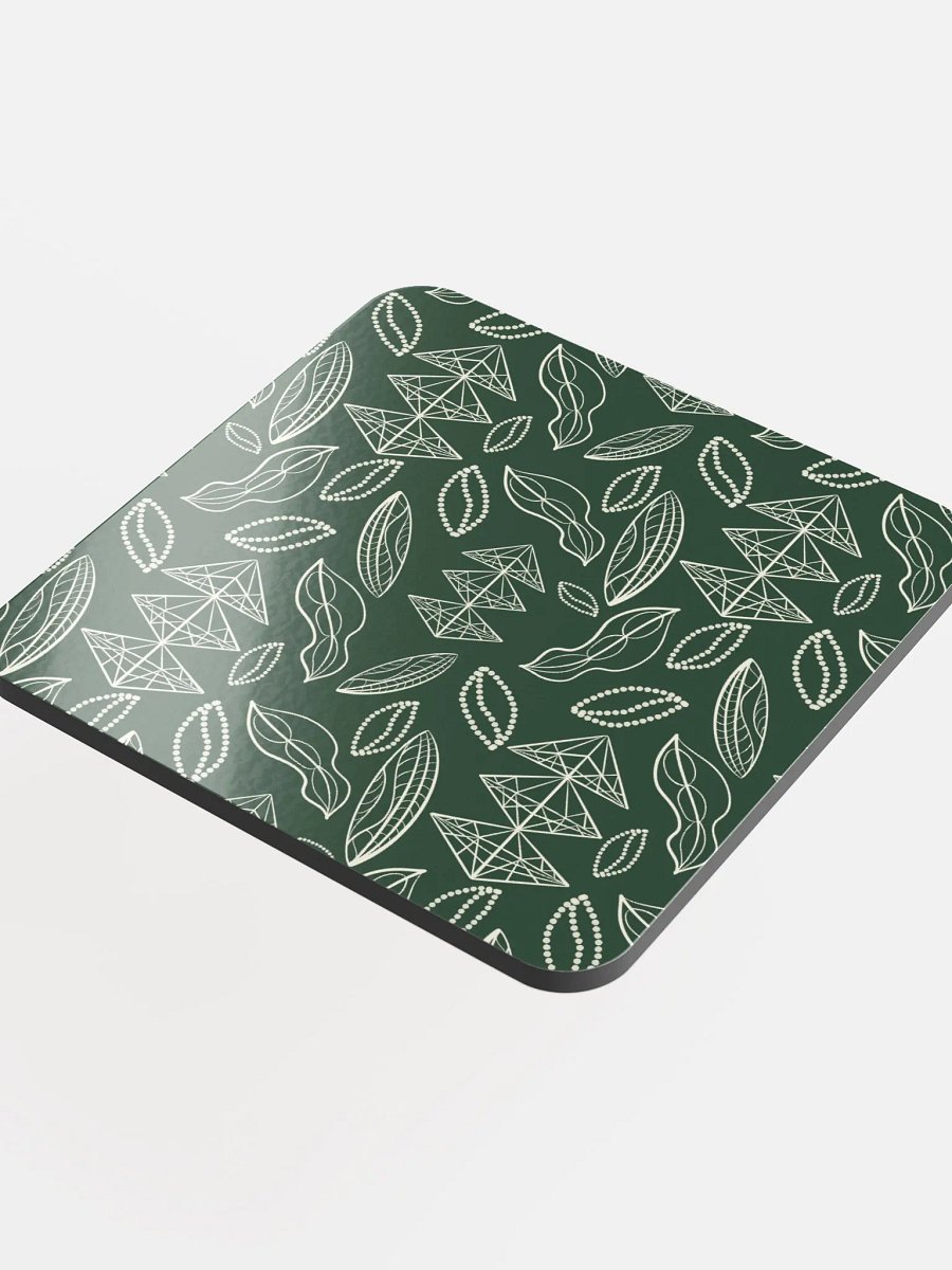 El Yunque Brew Bliss: Abstract Coffee Bean Tribal Coasters product image (4)