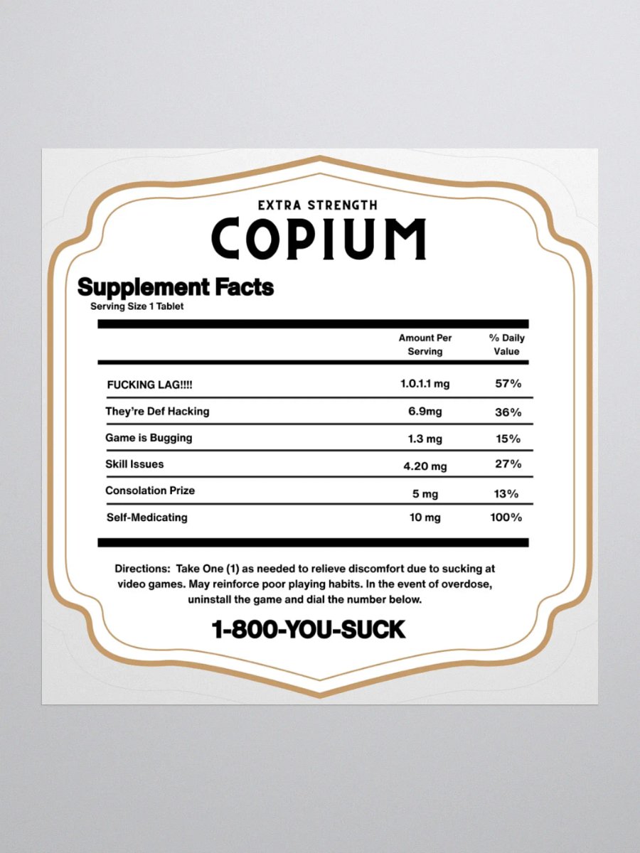 Copium Back Label Sticker product image (1)