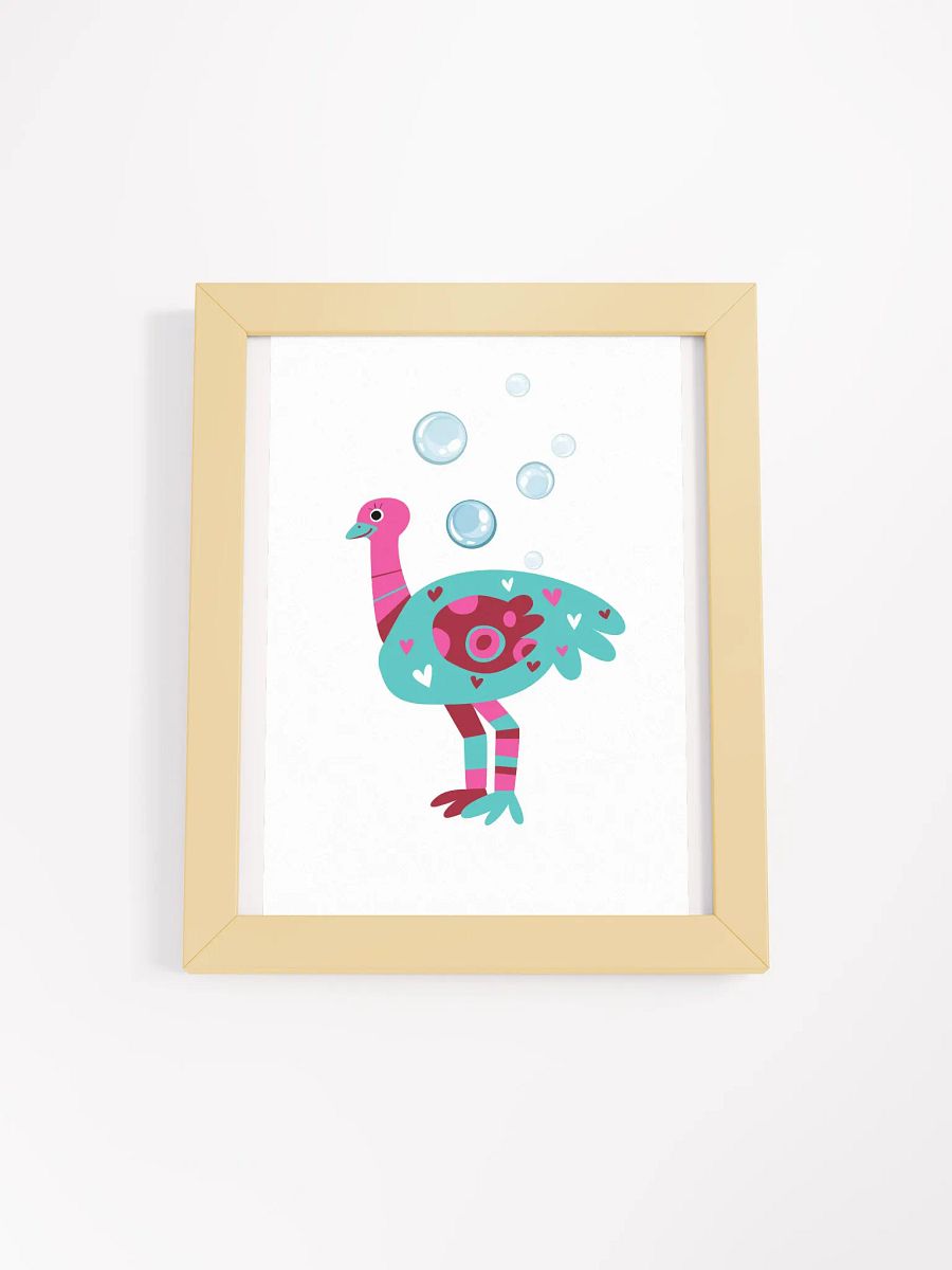 Whimsical Ostrich Framed Matte Poster product image (13)
