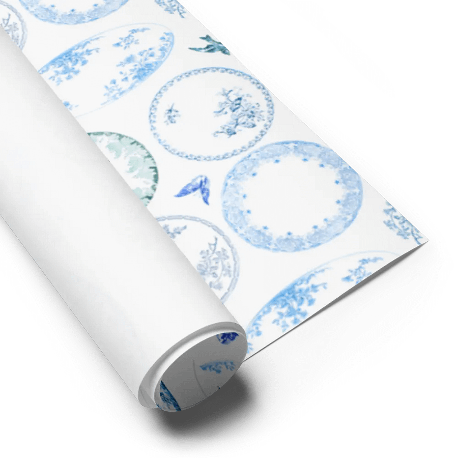 French Antique Plates | BLUE Wrapping Paper product image (3)